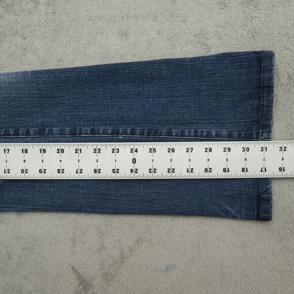 Guess Jeans Women's Size 31 Mid-Rise Comfort Bootcut Denim 31" Inseam Distressed - Picture 4 of 16